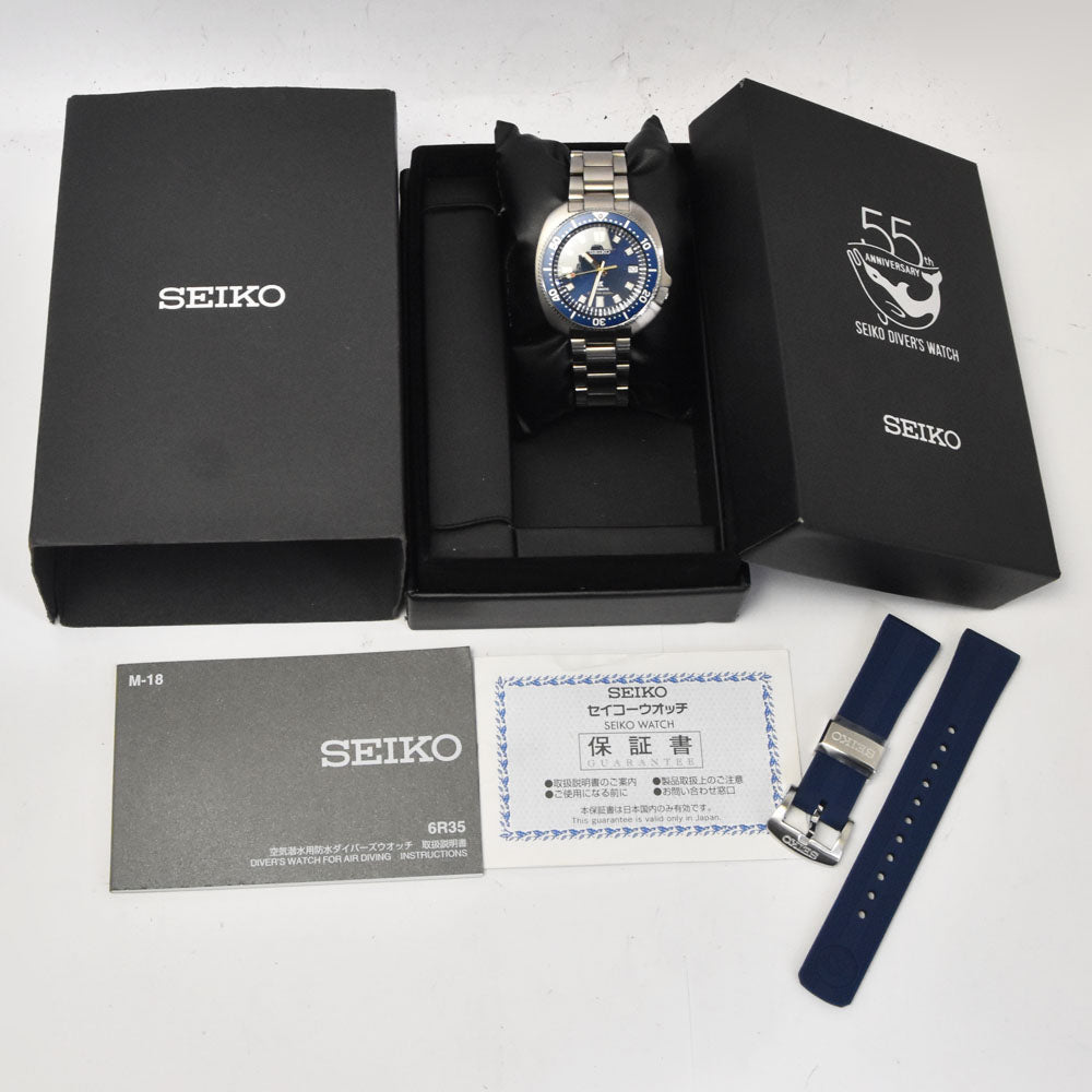 with paper SEIKO Prospex SBDC123 Divers 200m 55th Anniversary Limited Edition blue Dial Automatic Men's
 Watch R#143834