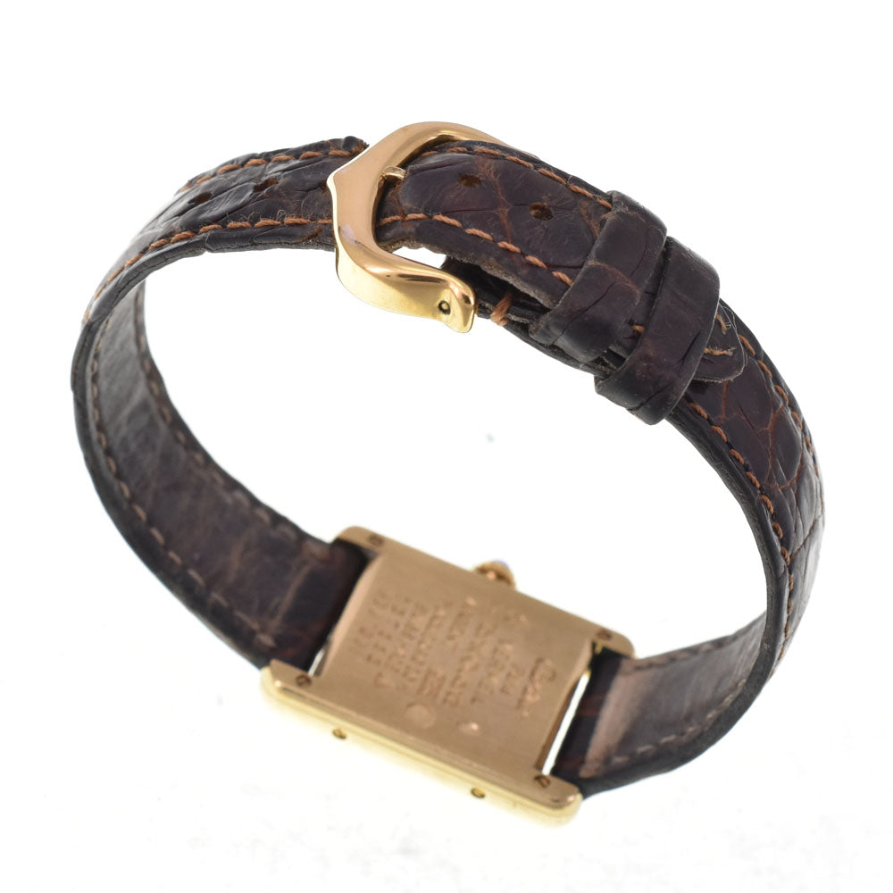 CARTIER Must tank Vermeille 5057001 SV925 (Gold Plated) / Leather Ivory Dial Quartz Ladies
 Watch R#143835