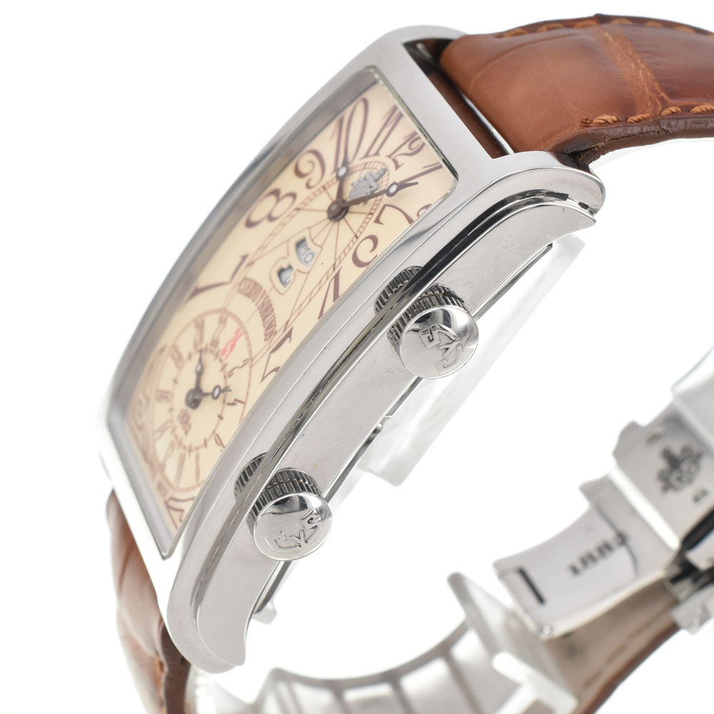 CUERVO Y SOBRINOS Prominente 1124 Dual time Ivory Dial Automatic Men's
 Watch R#143840