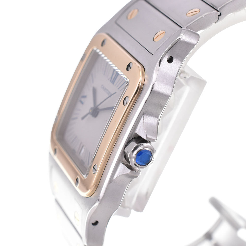 CARTIER Santosgalbe LM W20023C4 Date Stainless Steel / YG gray Dial Quartz Men's
 Watch B#143841