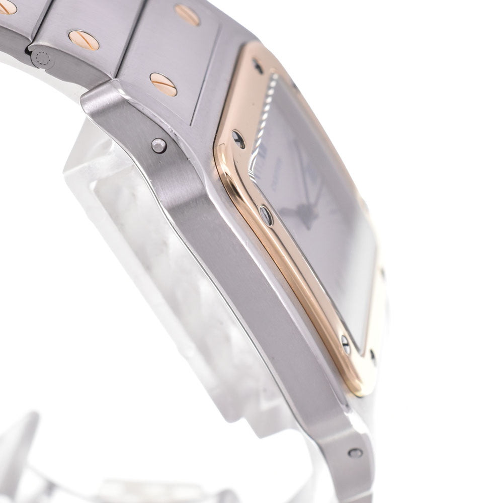 CARTIER Santosgalbe LM W20023C4 Date Stainless Steel / YG gray Dial Quartz Men's
 Watch B#143841