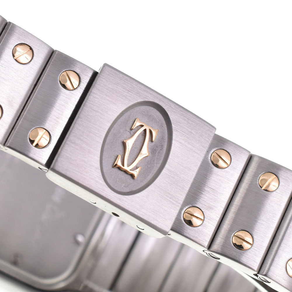 CARTIER Santosgalbe LM W20023C4 Date Stainless Steel / YG gray Dial Quartz Men's
 Watch B#143841