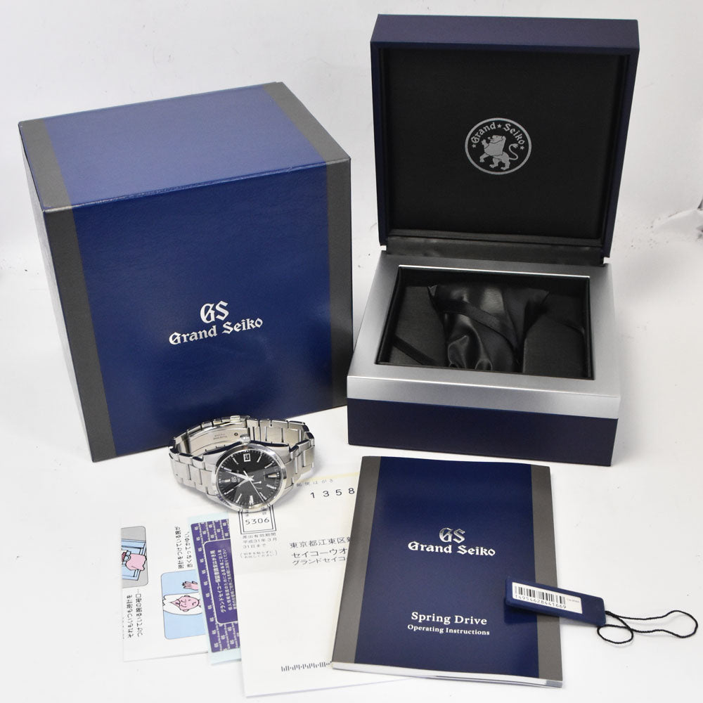 SEIKO Grand Seiko SBGA301/9R65-0BM0 Power reserve date black Dial Spring drive Men's
 Watch R#143844