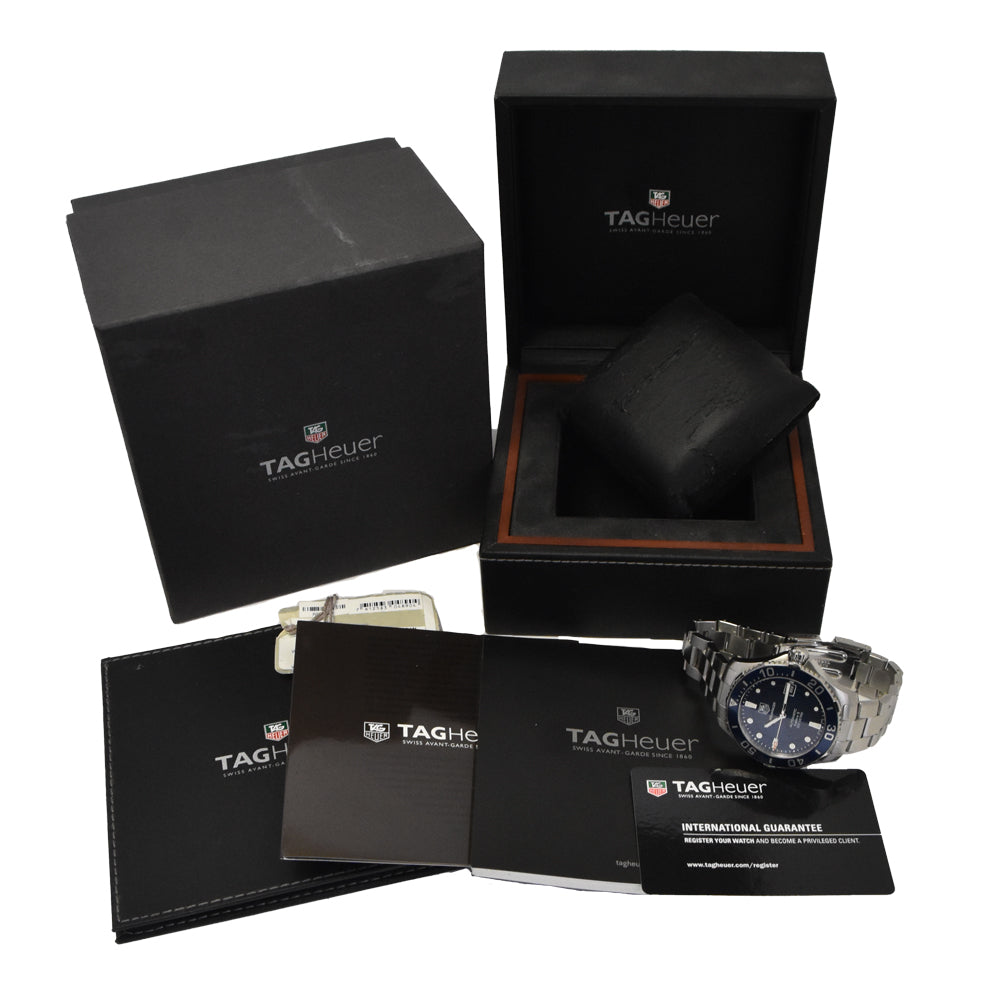 with paper TAG HEUER Aqua racer WAN2111.BA0822 Caliber 5 Date blue Dial Automatic Men's
 Watch A#143851
