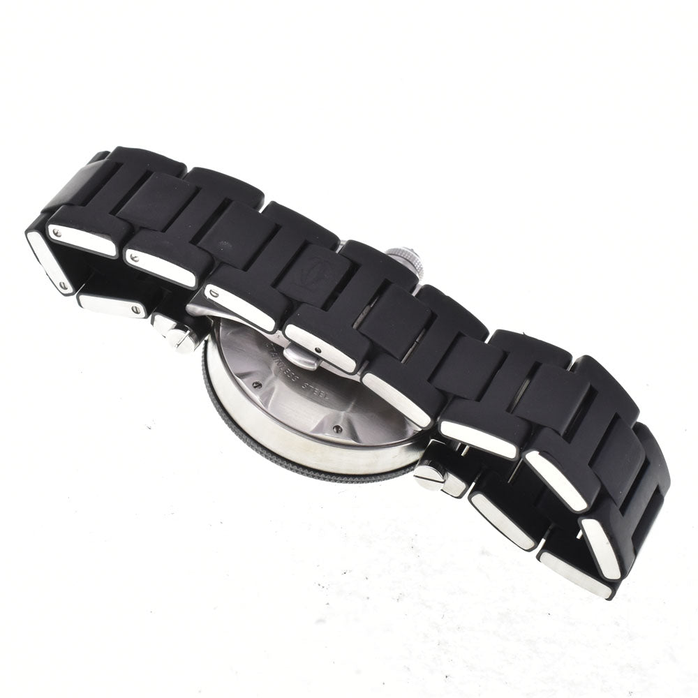 with paper CARTIER Pasha Sea Timer Date W31077U2 Stainless Steel / Rubber black Dial Automatic Men's
 Watch R#143855