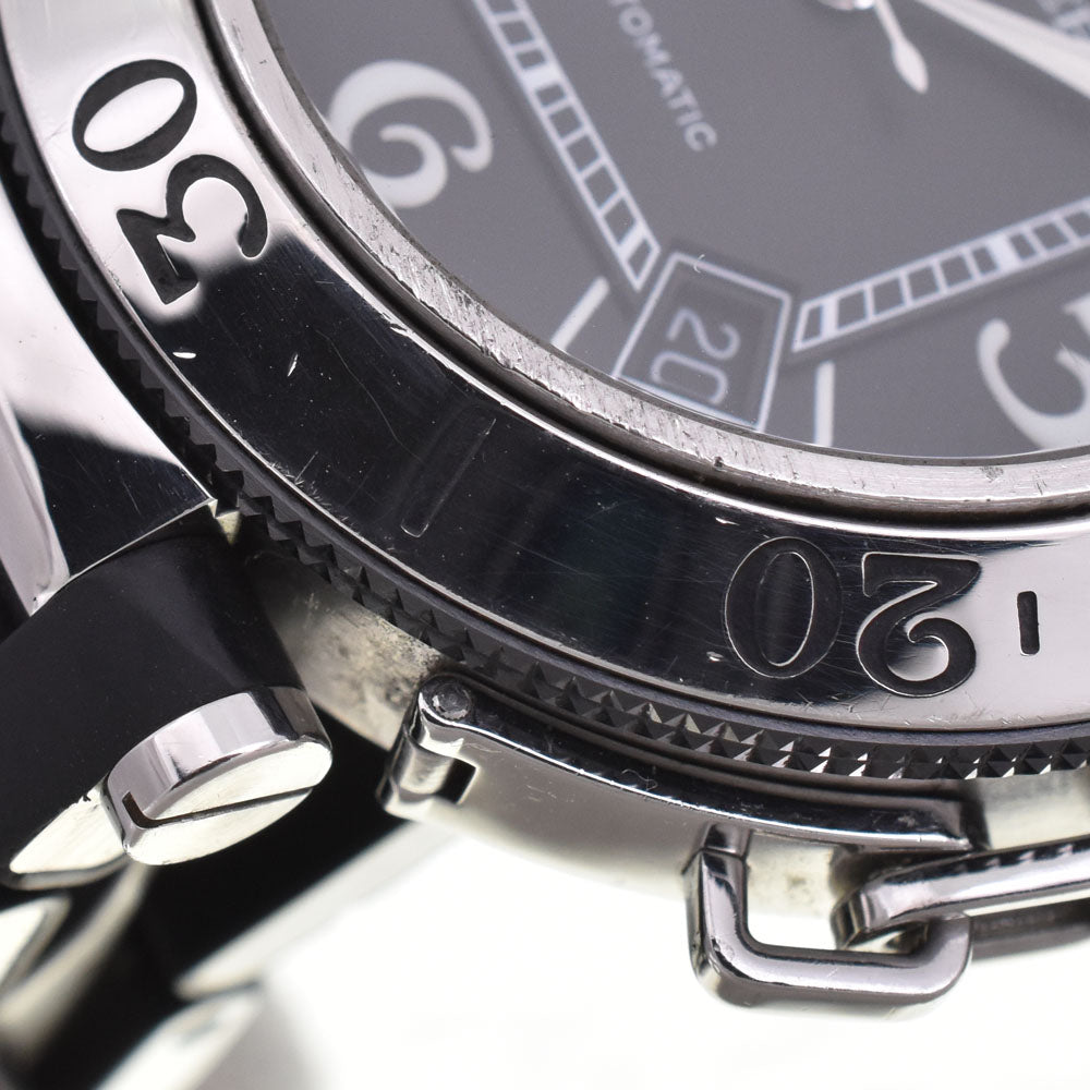 with paper CARTIER Pasha Sea Timer Date W31077U2 Stainless Steel / Rubber black Dial Automatic Men's
 Watch R#143855