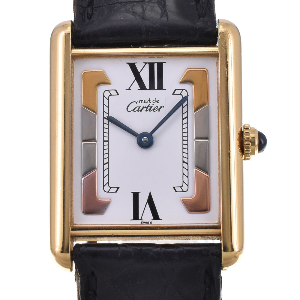CARTIER Must tank LM Ｗ1006254 White/Trinity Dial Quartz Unisex
 Watch C#143861
