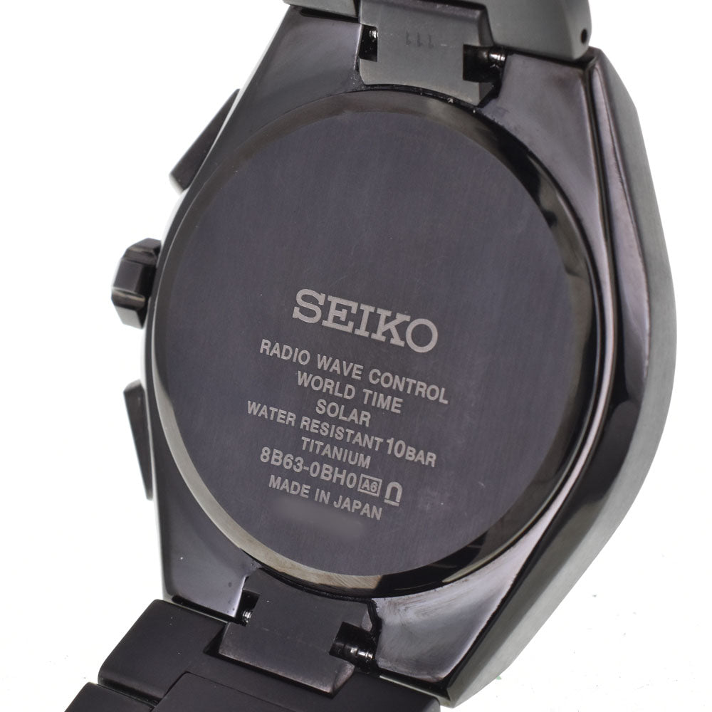 with paper SEIKO Astron SBXY087 World Time Day Date black Dial Radio Sync Solar Men's
 Watch R#143868