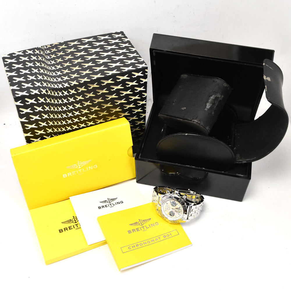 BREITLING Chrono mat 44 AB0110 Limited to 300 White / blue shell Dial Automatic Men's
 Watch R#143870