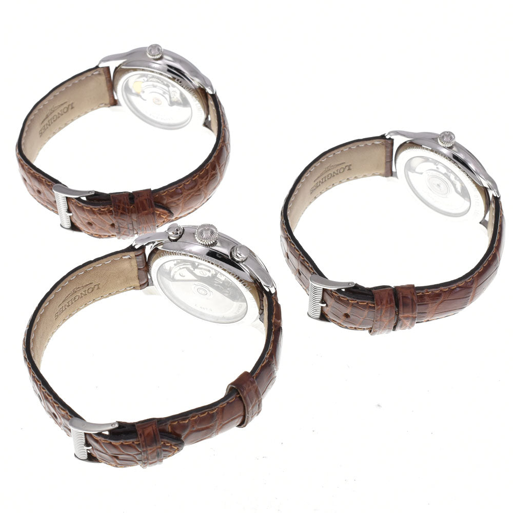 with paper LONGINES Longines 130th Anniversary 3-piece set L2.613.4/L2.614.4/L615.4 Limited to 1000 pairs white Dial Automatic Men's
 Watch A#143871