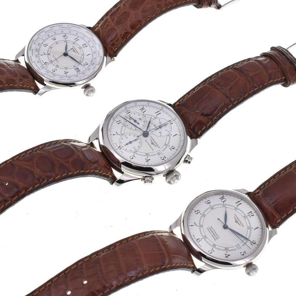 with paper LONGINES Longines 130th Anniversary 3-piece set L2.613.4/L2.614.4/L615.4 Limited to 1000 pairs white Dial Automatic Men's
 Watch A#143871