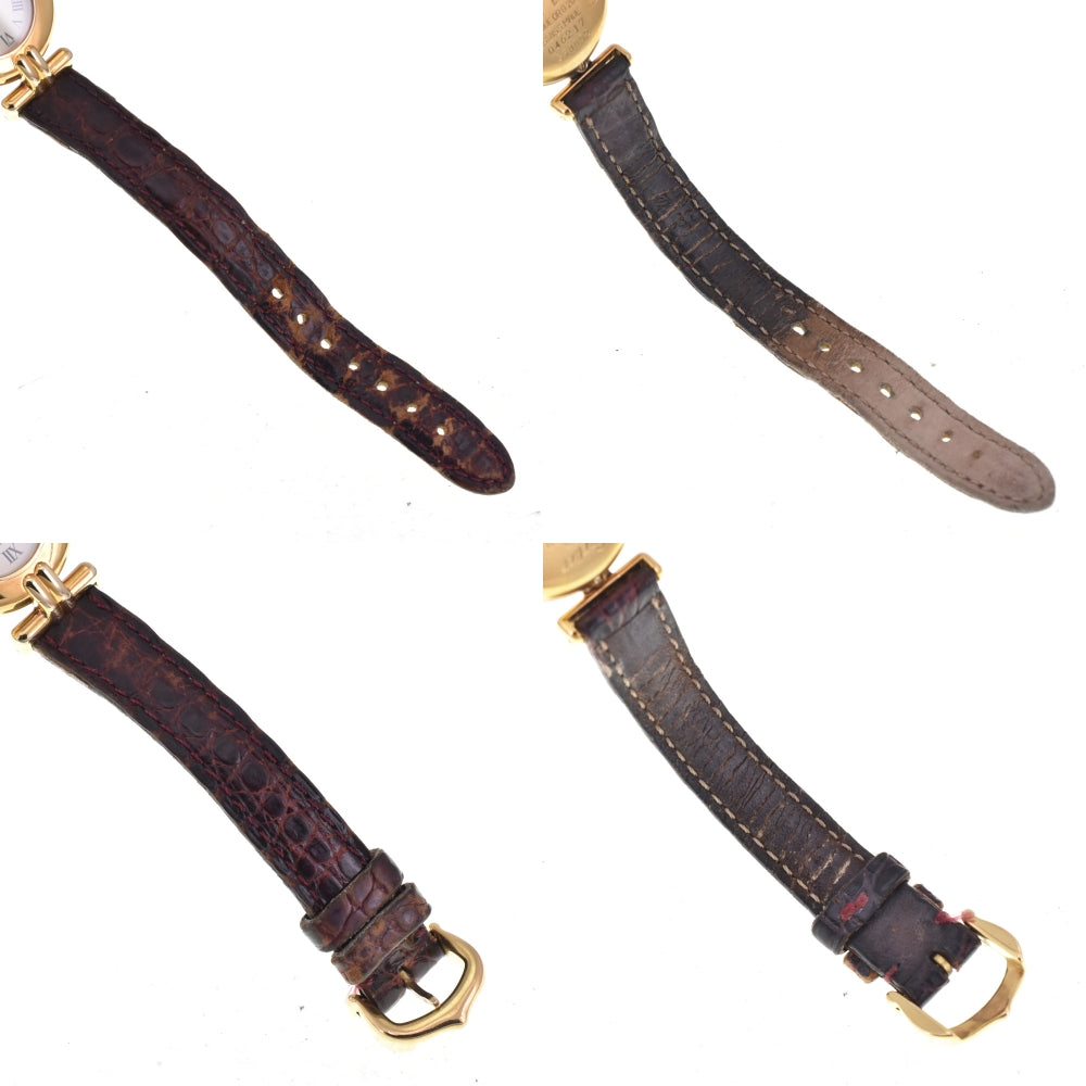 CARTIER Must Coris W1000653 SV925 (Gold Plated) / Leather Ivory Dial Quartz Ladies
 Watch R#143880