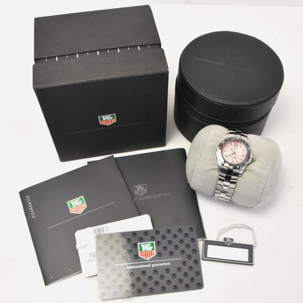with paper TAG HEUER Aqua racer WN2310.BA0360 Date pink Dial Automatic Ladies
 Watch C#143887