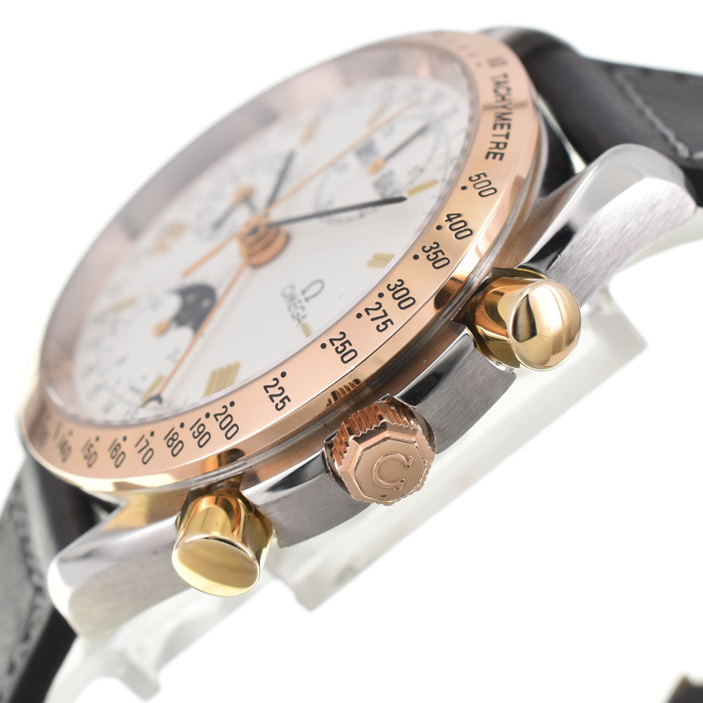 OMEGA Speedmaster 3336.20 Triple calendar moon phase chronograph K18YG Bezel white Dial Automatic Men's
 Watch R#143896
