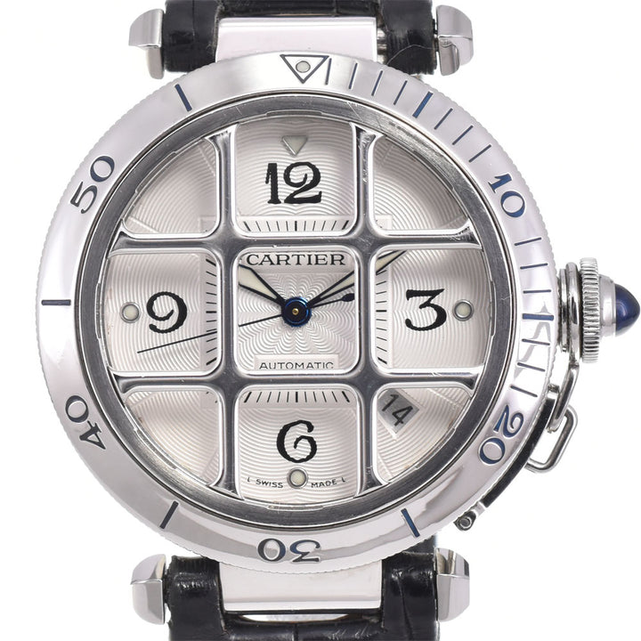 CARTIER Pasha 38 Grid W3104055 Date Silver Dial Automatic Men's
 Watch A#143899