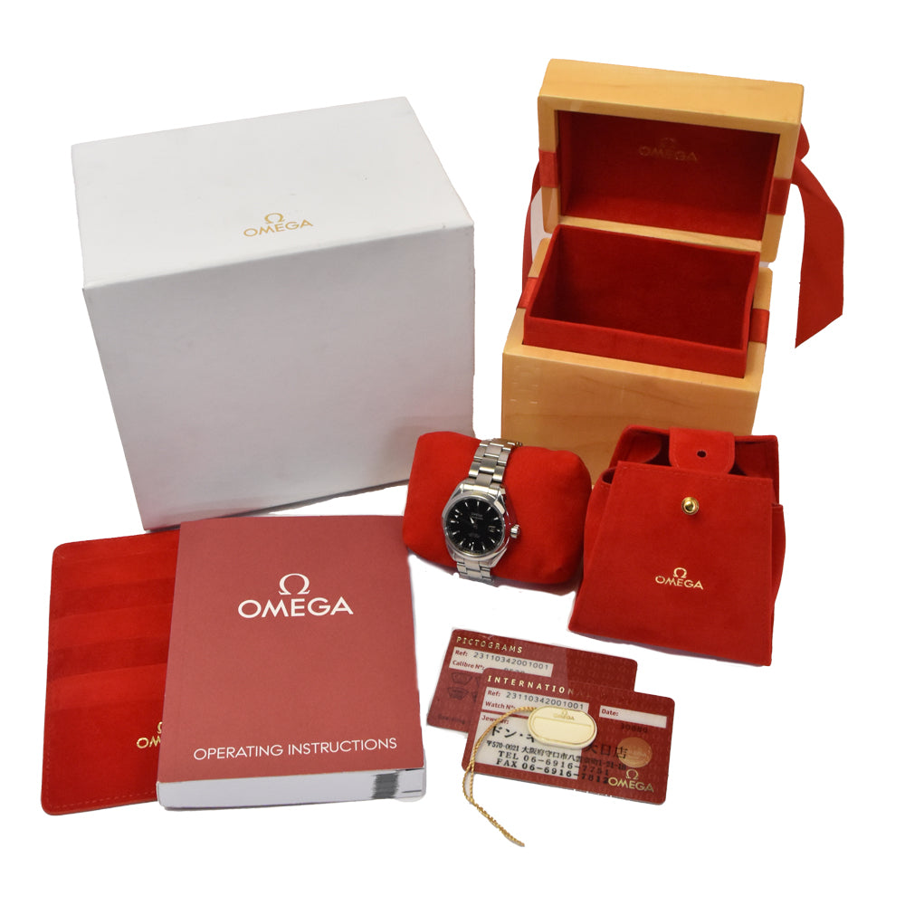 with paper OMEGA Seamaster Aqua Terra 150m 231.10.34.20.01.001 Date CO-AXIAL black Dial Automatic Ladies
 Watch A#143904