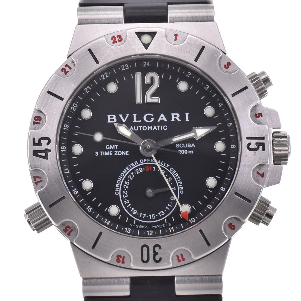 BVLGARI Diagono Scuba SD38SGMT GMT date black Dial Automatic Men's
 Watch A#143906
