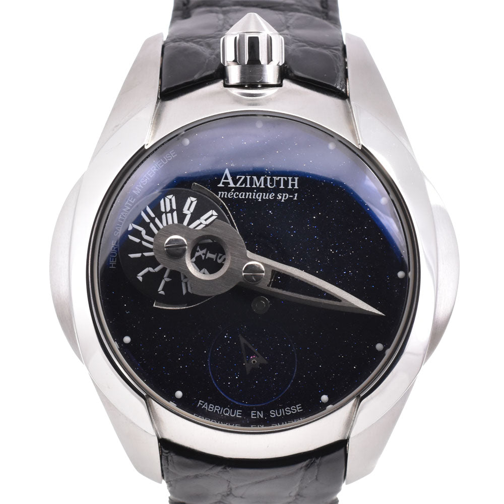 AZIMUTH Spaceship SP1S-BS-SS Power reserve blue Dial Hand Winding Men's
 Watch A#143916