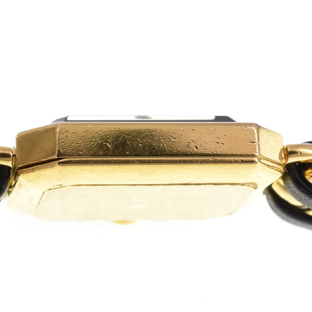 CHANEL Premiere L H0001 Gold Plated / Leather black Dial Quartz Ladies
 Watch H#143923