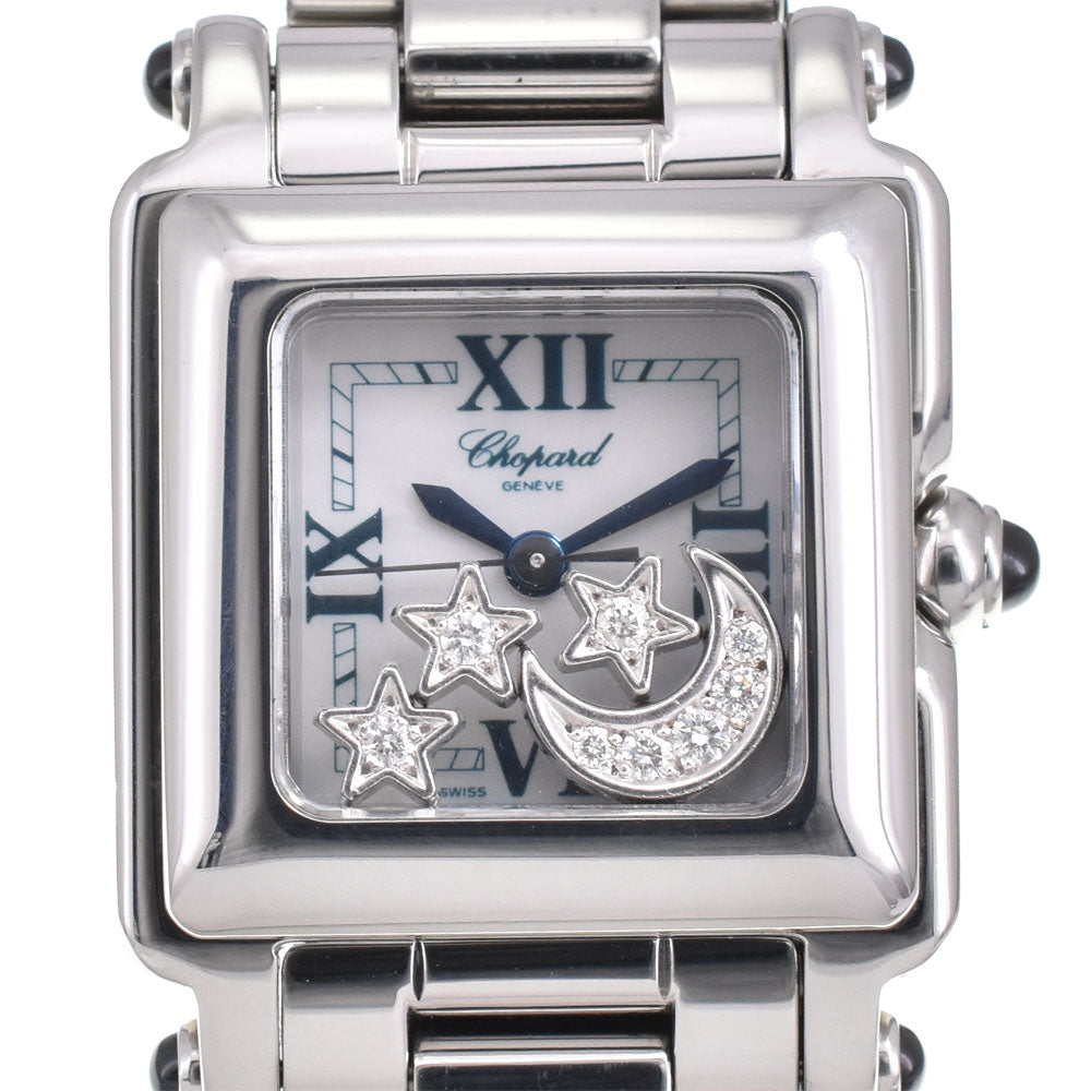 Chopard Happy sports 27/8893-23 Moon Star Diamond White shell Dial Quartz Ladies
 Watch A#143925