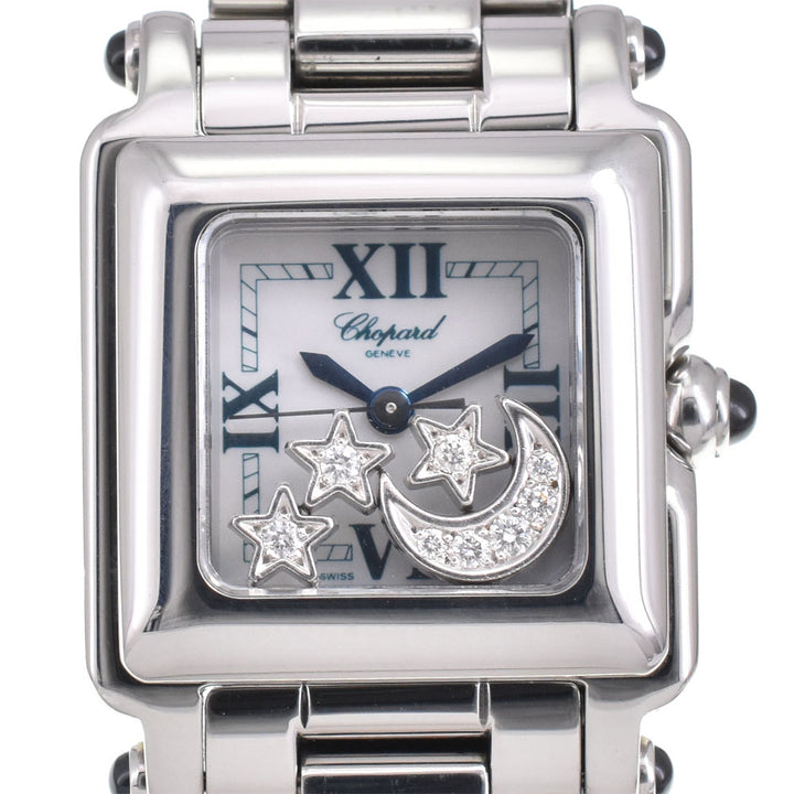 Chopard Happy sports 27/8893-23 Moon Star Diamond White shell Dial Quartz Ladies
 Watch A#143925