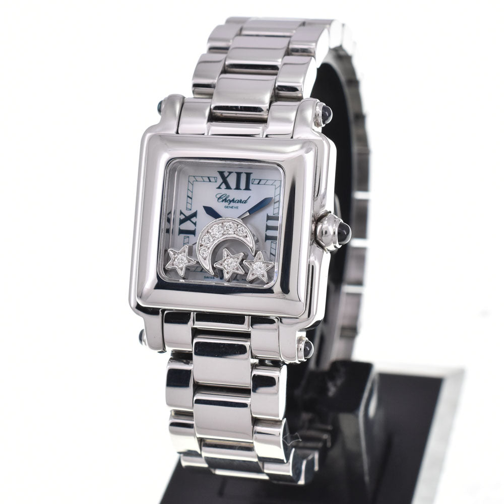Chopard Happy sports 27/8893-23 Moon Star Diamond White shell Dial Quartz Ladies
 Watch A#143925