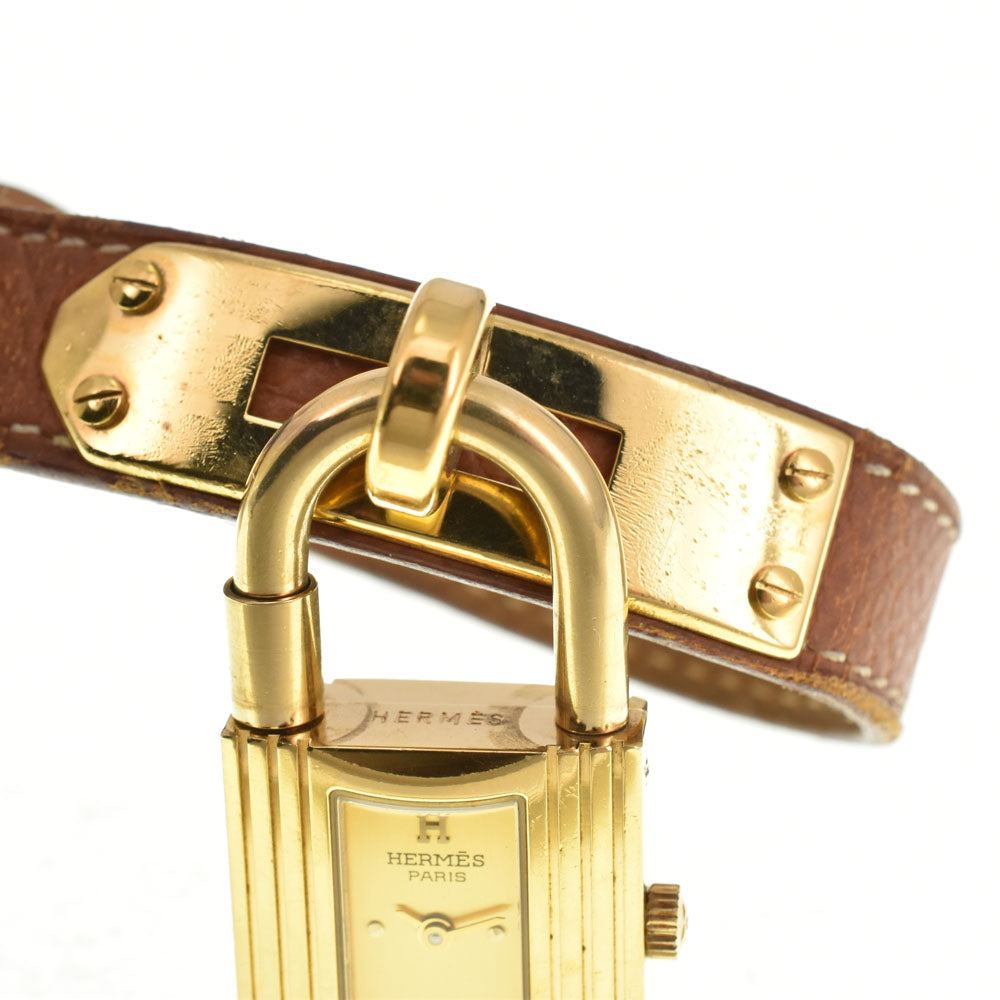 HERMES Kelly watch Gold Plated / Leather gold Dial Quartz Ladies
 Watch R#143926