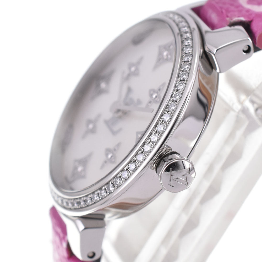 LOUIS VUITTON Tambour Slim Diamant Dentel PM QA109Z diamond White shell Dial Quartz Ladies
 Watch A#143933