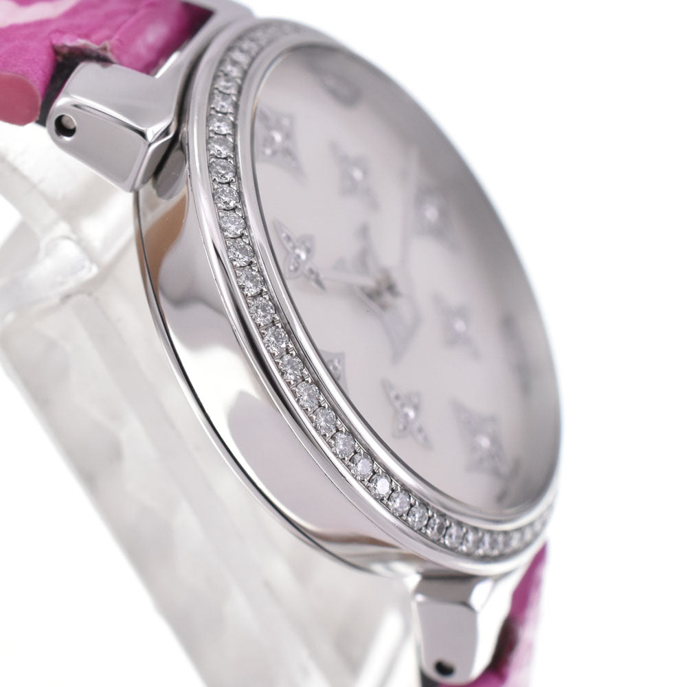 LOUIS VUITTON Tambour Slim Diamant Dentel PM QA109Z diamond White shell Dial Quartz Ladies
 Watch A#143933