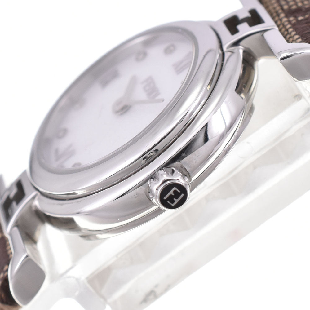 FENDI 2700L 8P Diamond Zucca White shell Dial Quartz Ladies
 Watch A#143951