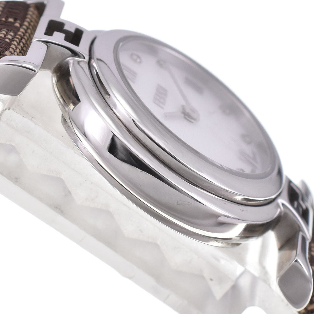 FENDI 2700L 8P Diamond Zucca White shell Dial Quartz Ladies
 Watch A#143951