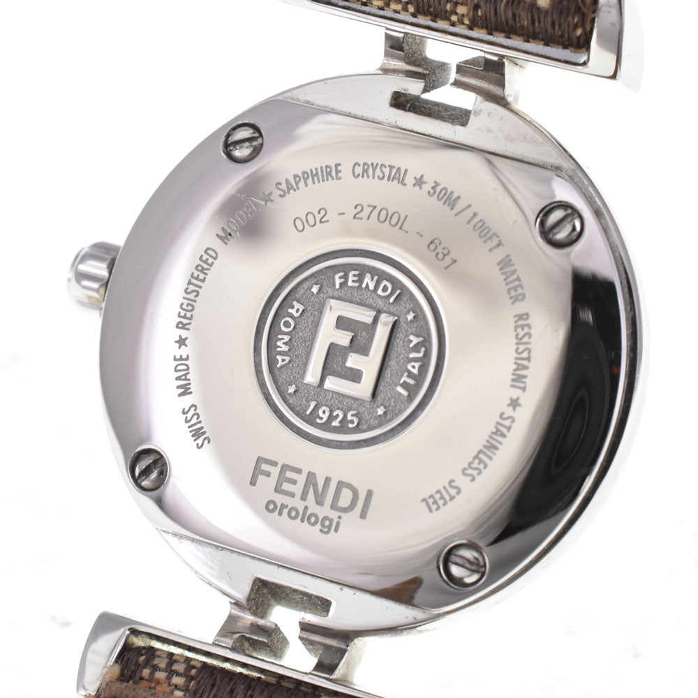 FENDI 2700L 8P Diamond Zucca White shell Dial Quartz Ladies
 Watch A#143951