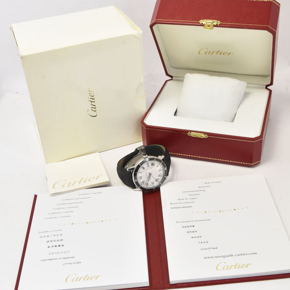 with paper CARTIER Ronde Croisier de Cartier WSRN0002 Silver Dial Automatic Men's
 Watch R#143958