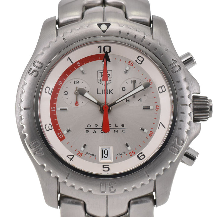 TAG HEUER Link Oracle Racing CT1118 Chronograph Date Silver Dial Quartz Men's
 Watch R#143967