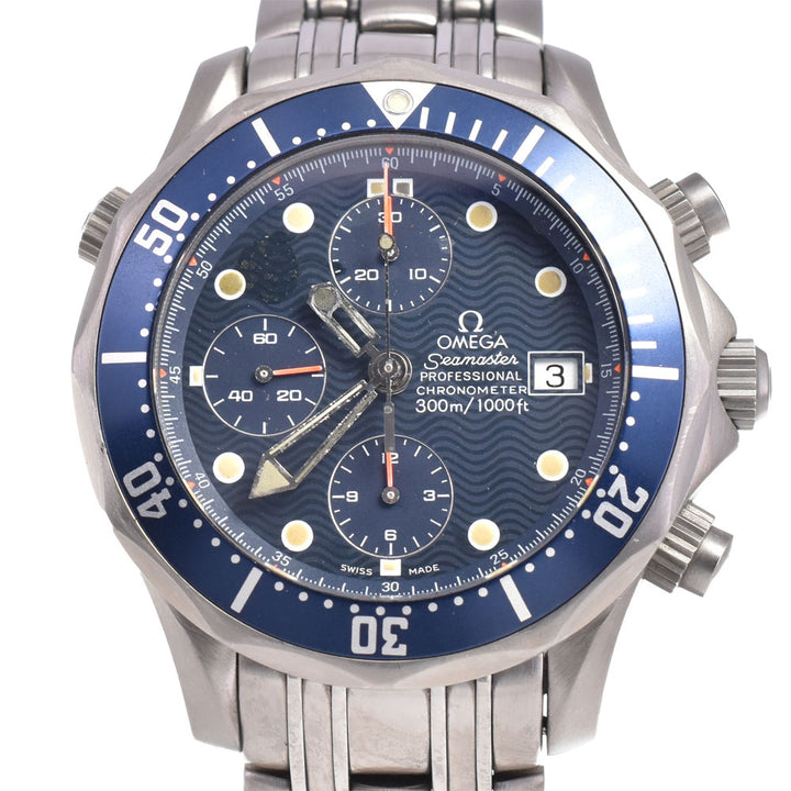 with paper OMEGA Seamaster300m 2298.80 Titanium Chronograph Date blue Dial Automatic Men's
 Watch B#143968