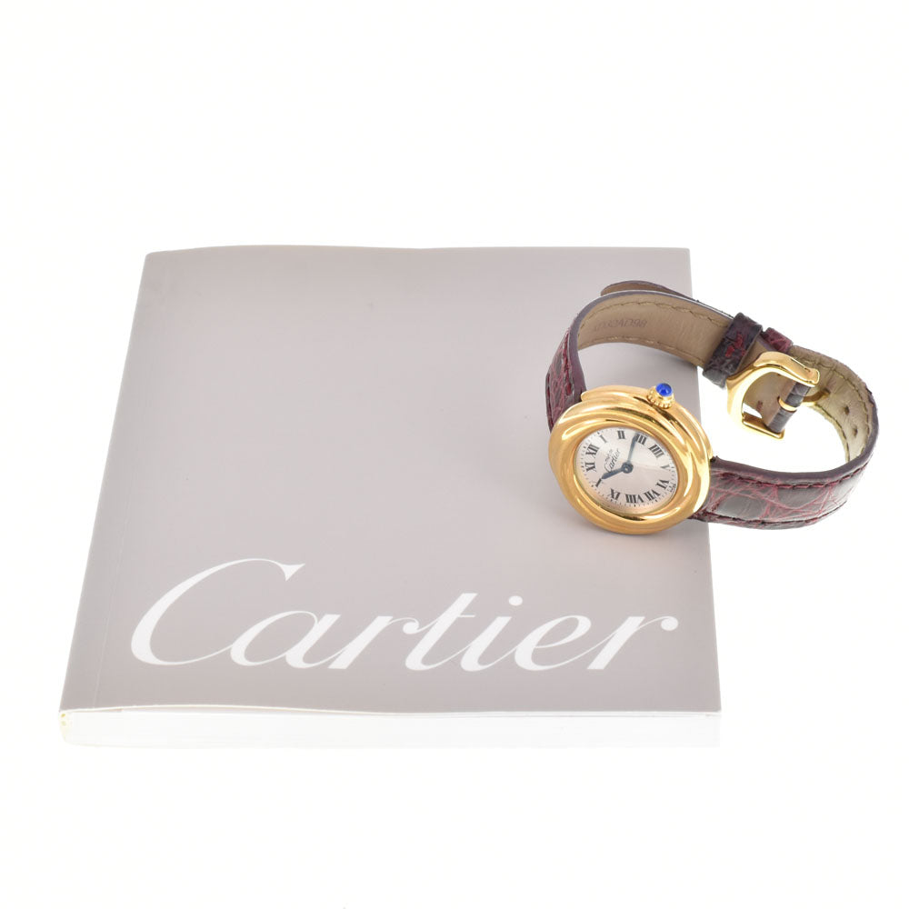 with paper CARTIER Must Trinity W1010644 SV925 (Gold Plated) / Leather Silver Dial Quartz Ladies
 Watch R#143975