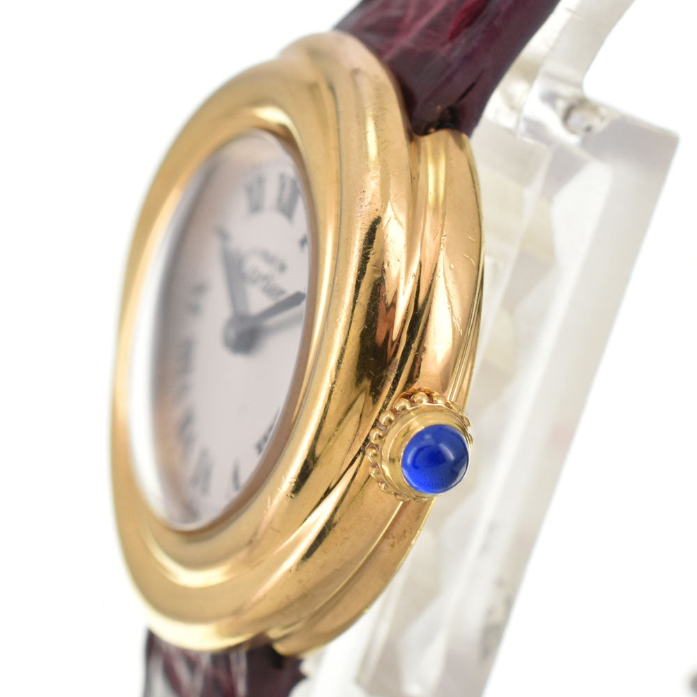 with paper CARTIER Must Trinity W1010644 SV925 (Gold Plated) / Leather Silver Dial Quartz Ladies
 Watch R#143975