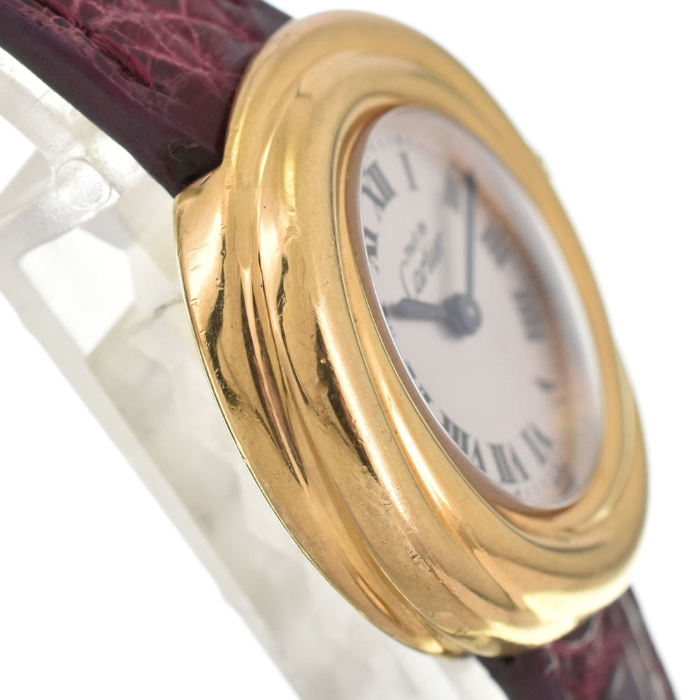 with paper CARTIER Must Trinity W1010644 SV925 (Gold Plated) / Leather Silver Dial Quartz Ladies
 Watch R#143975