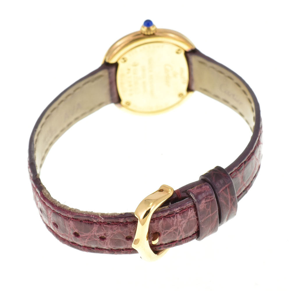 with paper CARTIER Must Trinity W1010644 SV925 (Gold Plated) / Leather Silver Dial Quartz Ladies
 Watch R#143975