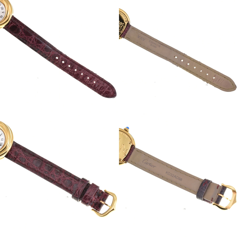 with paper CARTIER Must Trinity W1010644 SV925 (Gold Plated) / Leather Silver Dial Quartz Ladies
 Watch R#143975