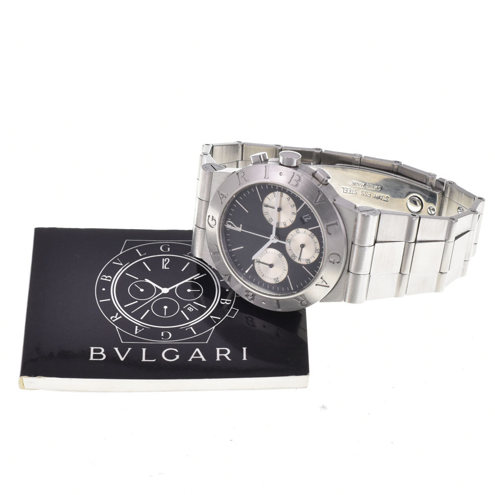 with paper BVLGARI Diagono Sports CH35S Chronograph Date Black / Silver Dial Quartz Men's
 Watch A#143979