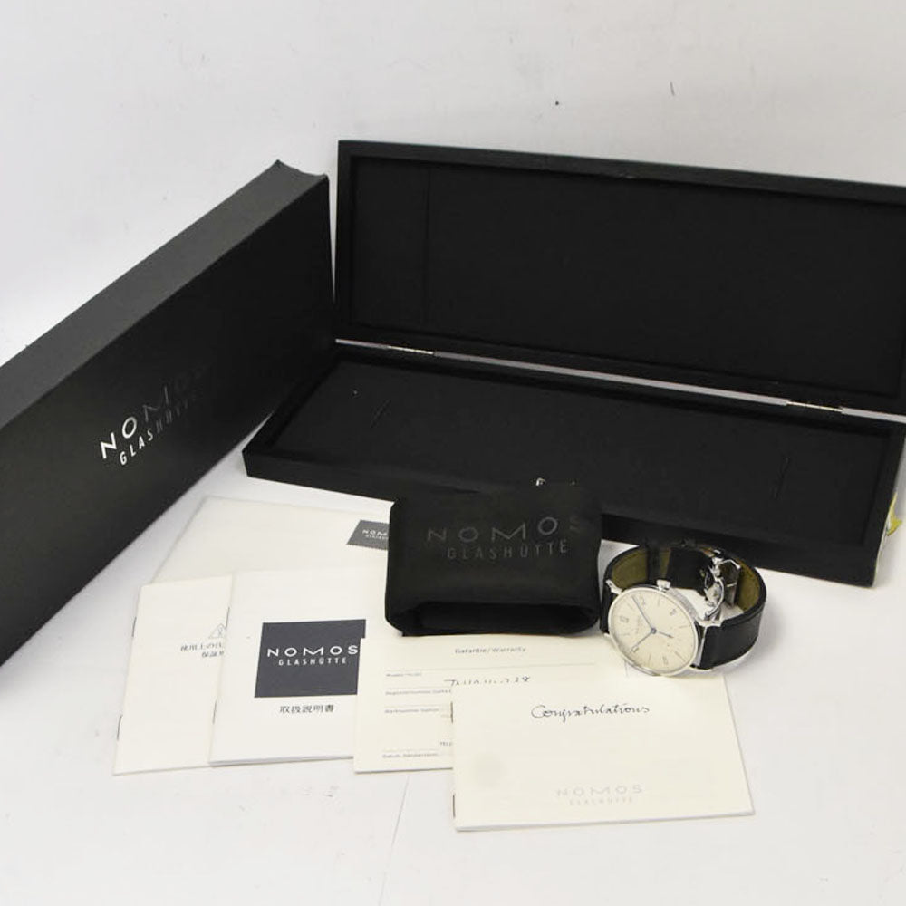 with paper NOMOS Tangente 38 TN1A1W238 Small second Silver Dial Hand Winding Men's
 Watch R#143986