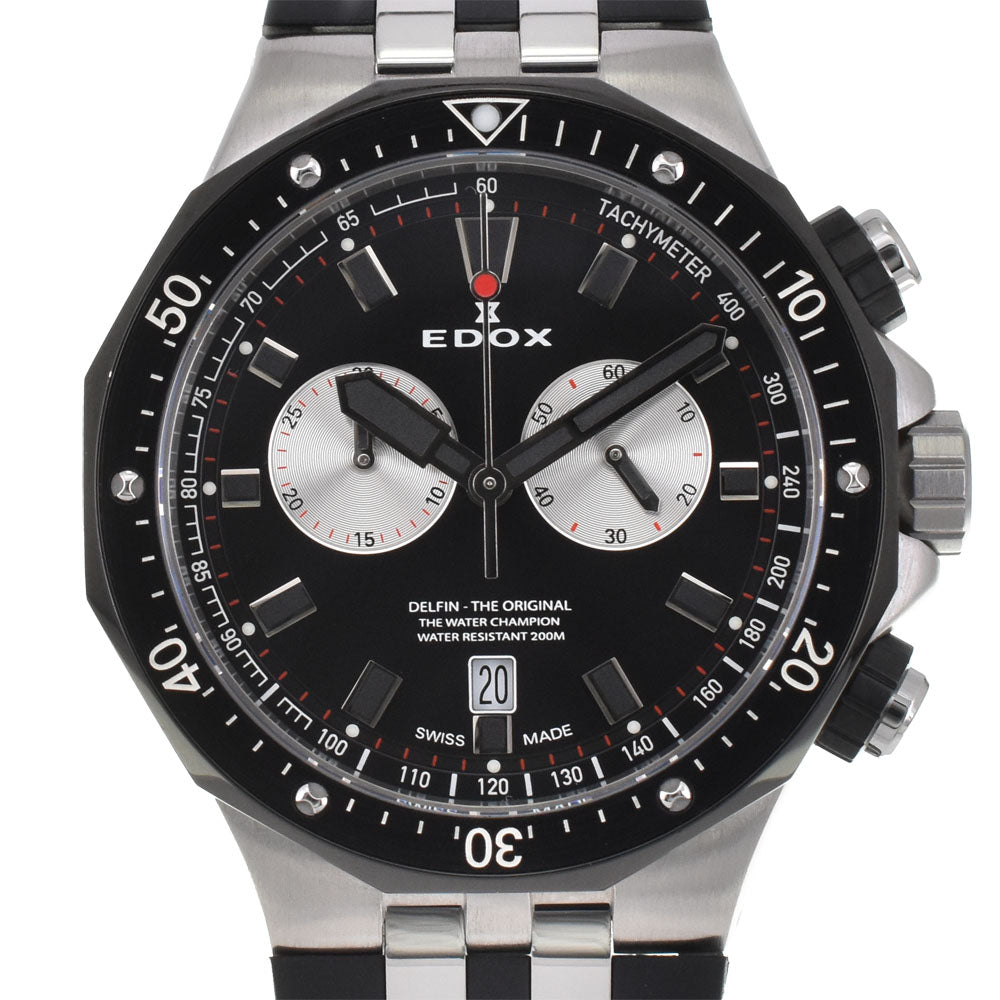 with paper EDOX Delphin 10226-357nca-ninro Chronograph Date Black / Silver Dial Quartz Men's
 Watch R#143987