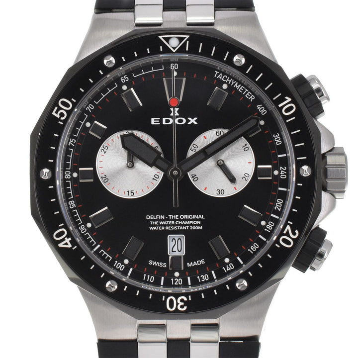 with paper EDOX Delphin 10226-357nca-ninro Chronograph Date Black / Silver Dial Quartz Men's
 Watch R#143987