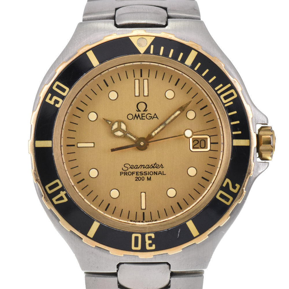 OMEGA Seamaster 200m Date YG bezel gold Dial Quartz Men's
 Watch R#143993