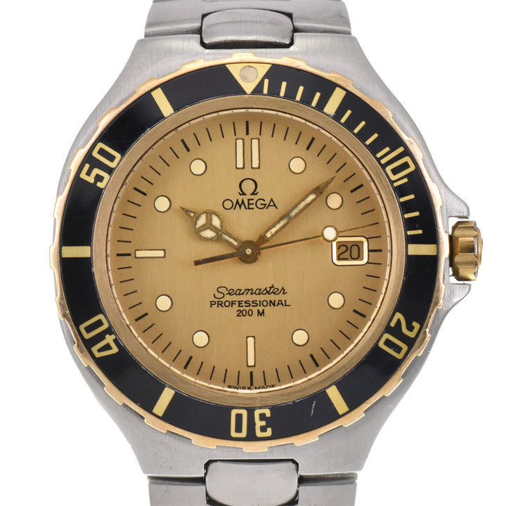 OMEGA Seamaster 200m Date YG bezel gold Dial Quartz Men's
 Watch R#143993