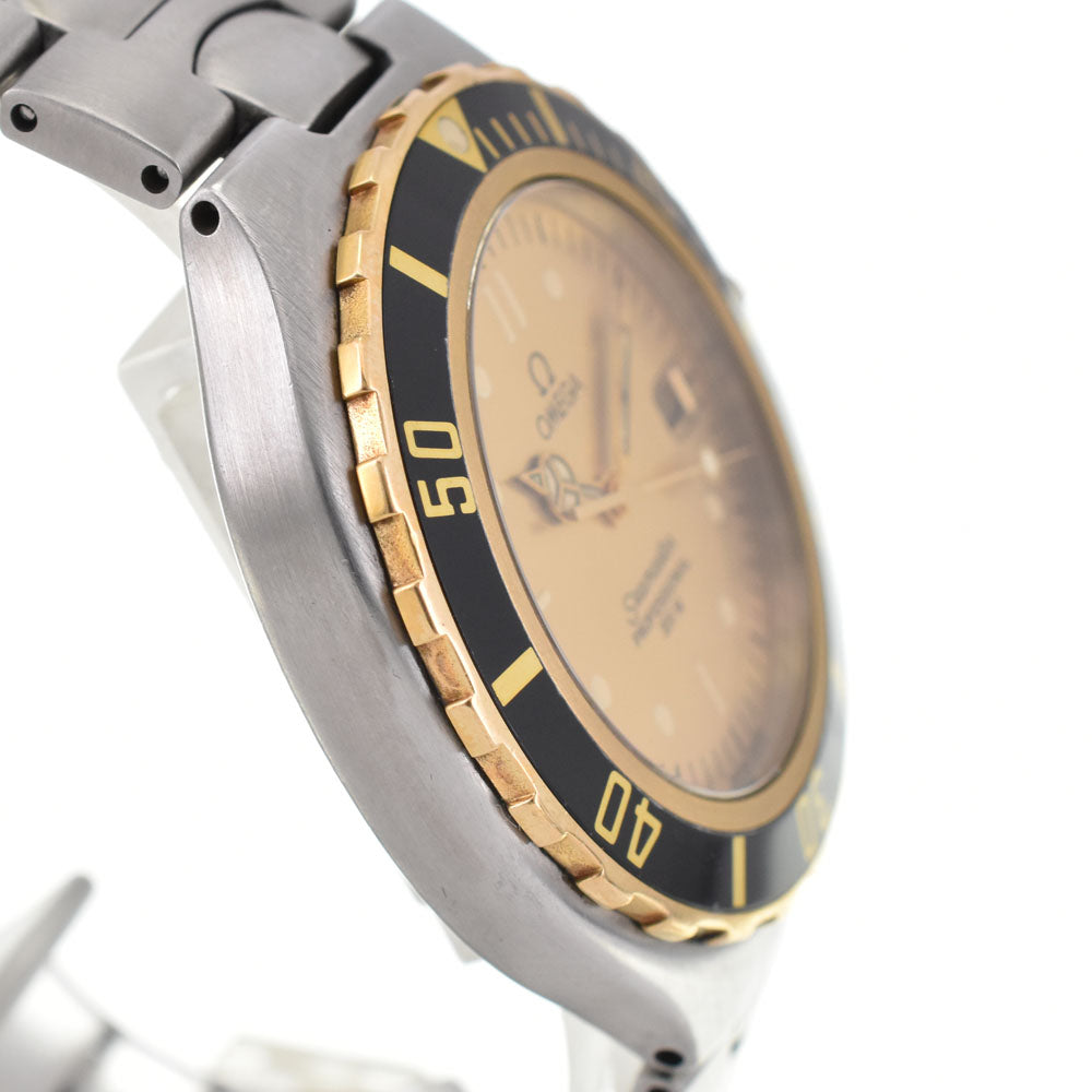 OMEGA Seamaster 200m Date YG bezel gold Dial Quartz Men's
 Watch R#143993