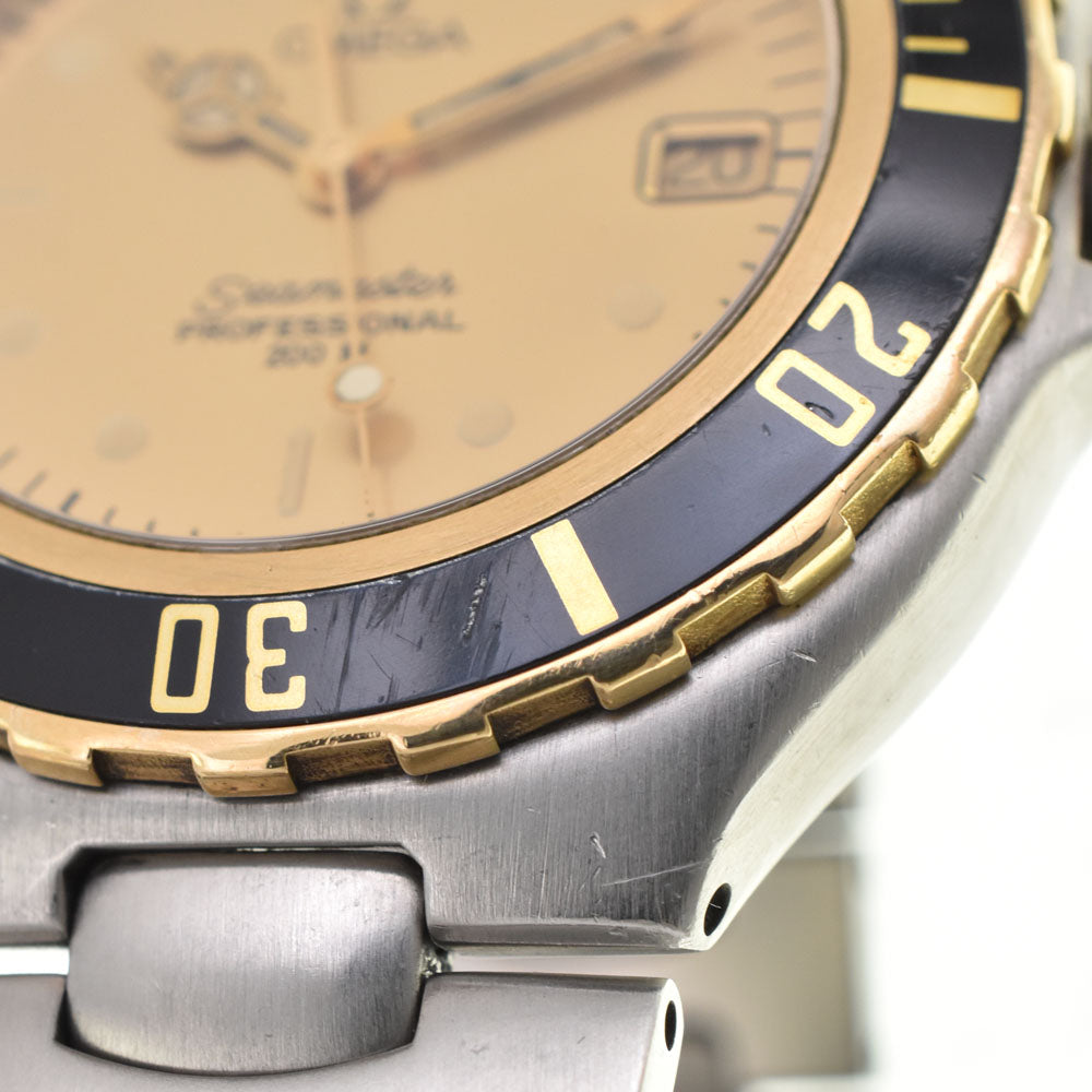 OMEGA Seamaster 200m Date YG bezel gold Dial Quartz Men's
 Watch R#143993