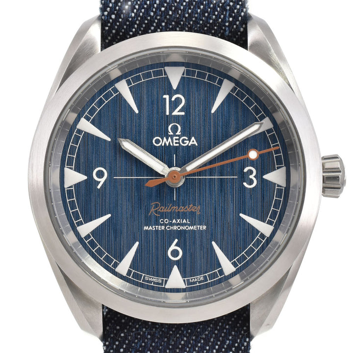 with paper OMEGA Seamaster Railmaster 220.12.40.20.03.001 Coaxial Master Chronometer blue Dial Automatic Men's
 Watch R#144005