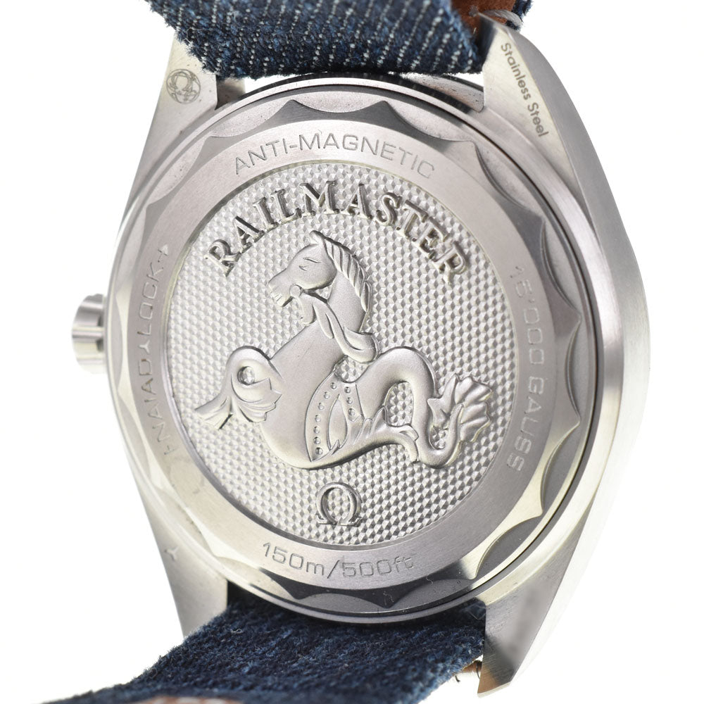 with paper OMEGA Seamaster Railmaster 220.12.40.20.03.001 Coaxial Master Chronometer blue Dial Automatic Men's
 Watch R#144005